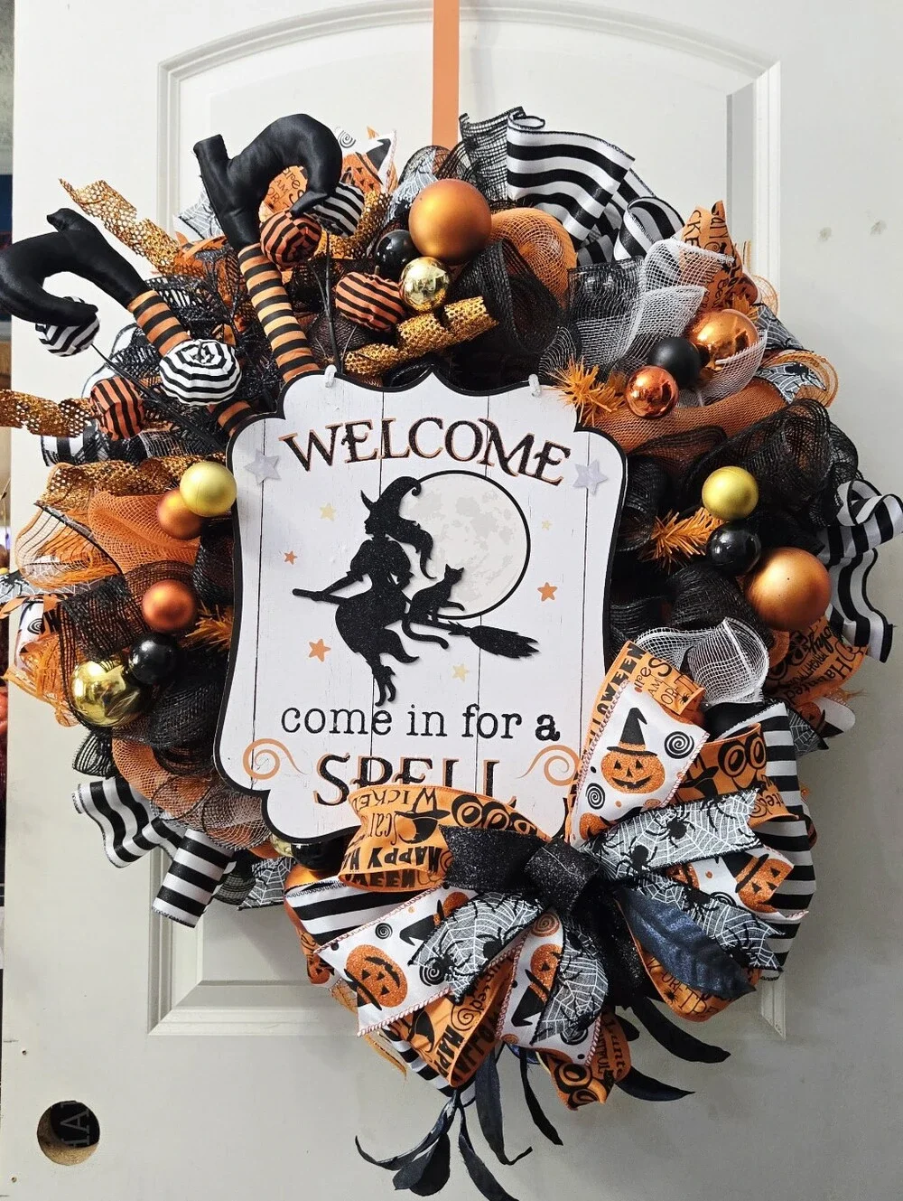 Welcome Come In For A Spell Witchy Halloween Wreath